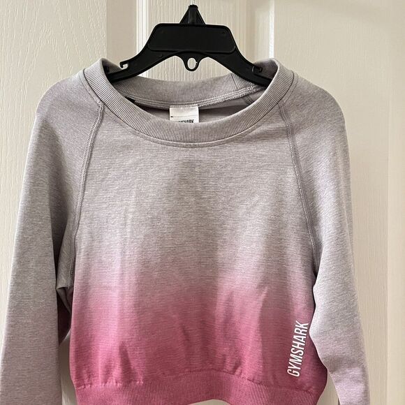 Gymshark Adapt Ombre Seamless Crop Top Pink and Gray Women's Size Small NWT - Picture 2 of 12